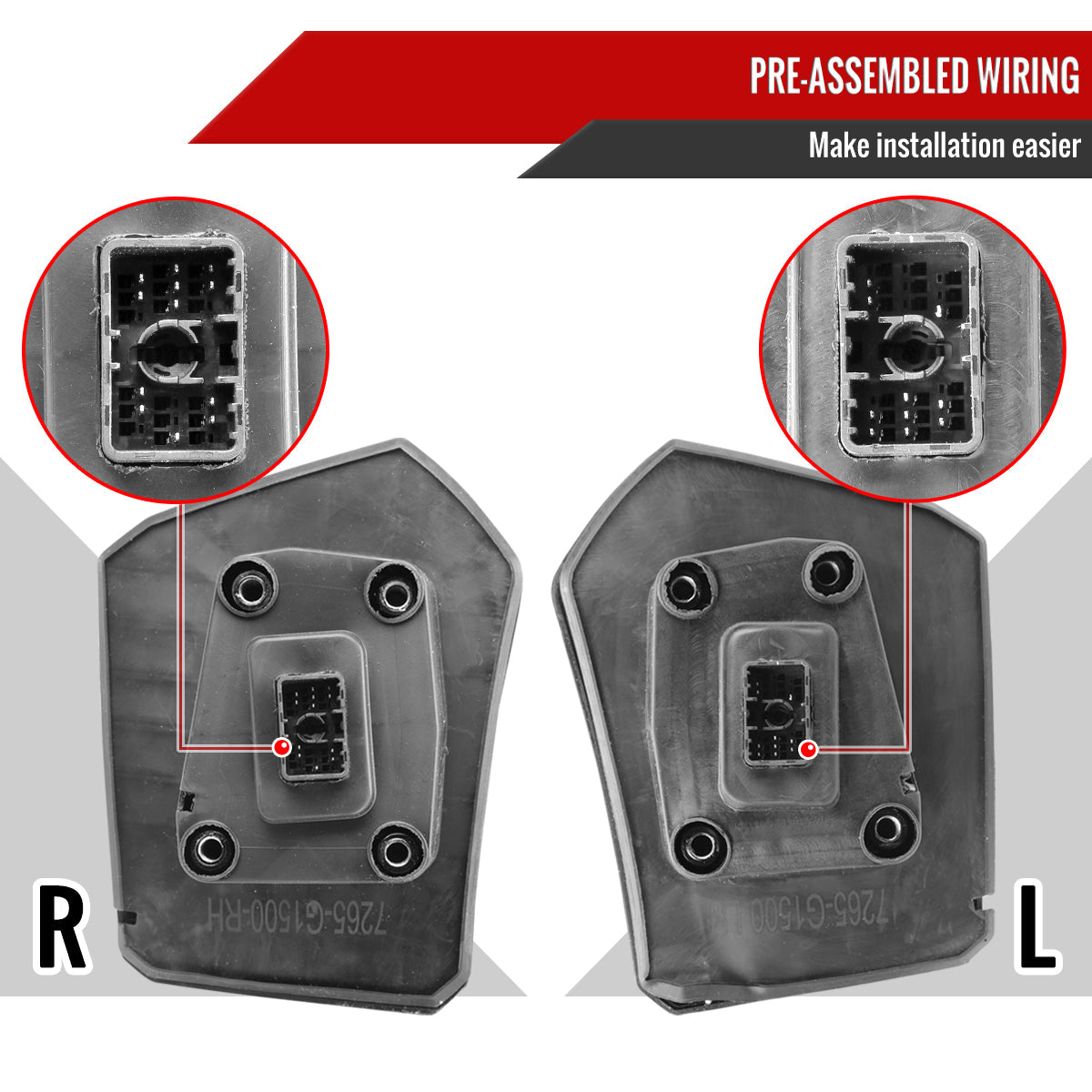 2019-2025 GMC Sierra 1500 Power Adjustable, Heated, & Manual Extendable Chrome Towing Mirrors w/ Smoked Lens LED Turn Signal & Clearance Lights