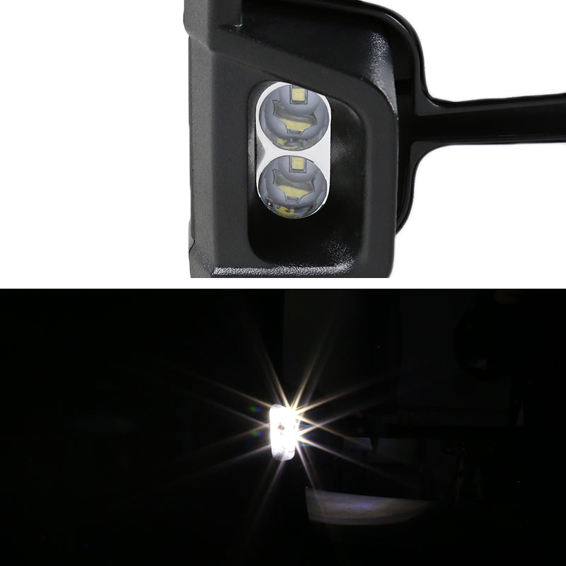 2002-2007 Chevrolet Silverado/Suburban/Tahoe/Avalanche GMC Sierra/Yukon/Yukon XL Power Heated Chrome Towing Mirrors w/ Smoked Lens LED Turn Signal & Clearance Lights