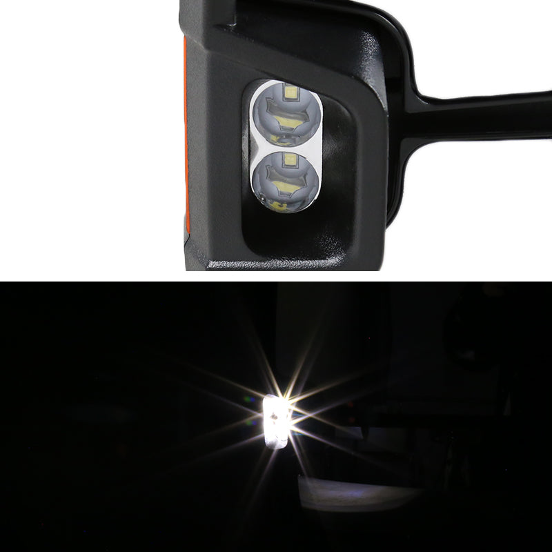 2002-2007 Chevrolet Silverado/Suburban/Tahoe/Avalanche GMC Sierra/Yukon/Yukon XL Power Heated Chrome Towing Mirrors w/ Amber Lens LED Turn Signal & Clearance Lights