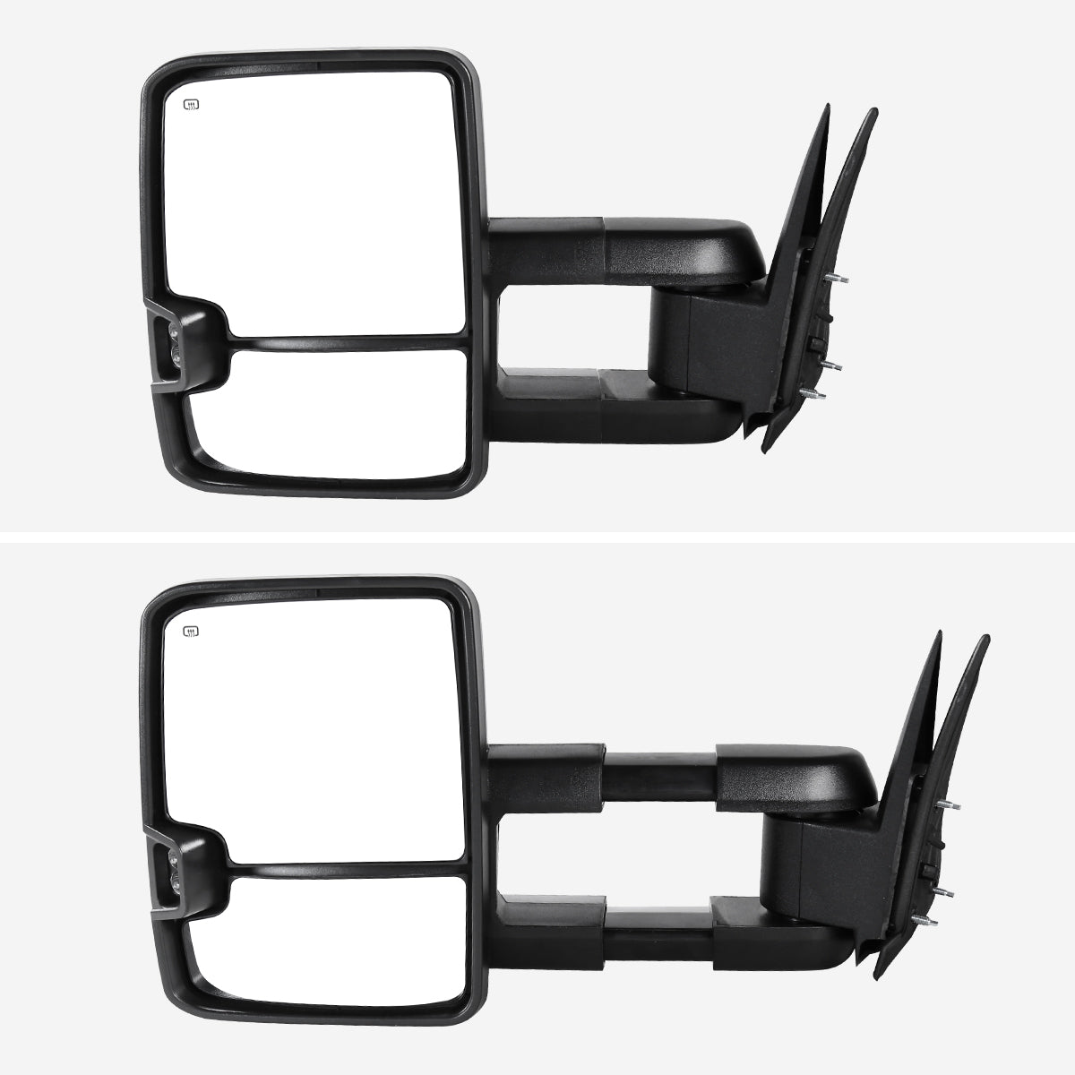 2002-2007 Chevrolet Silverado/Suburban/Tahoe/Avalanche GMC Sierra/Yukon/Yukon XL Power Heated Towing Mirrors w/ Amber Lens LED Turn Signal & Clearance Lights