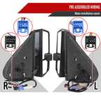 2002-2007 Chevrolet Silverado/Suburban/Tahoe/Avalanche GMC Sierra/Yukon/Yukon XL Power Heated Towing Mirrors w/ Amber Lens LED Turn Signal & Clearance Lights
