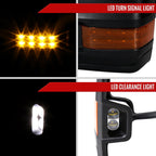 2002-2007 Chevrolet Silverado/Suburban/Tahoe/Avalanche GMC Sierra/Yukon/Yukon XL Power Heated Towing Mirrors w/ Amber Lens LED Turn Signal & Clearance Lights