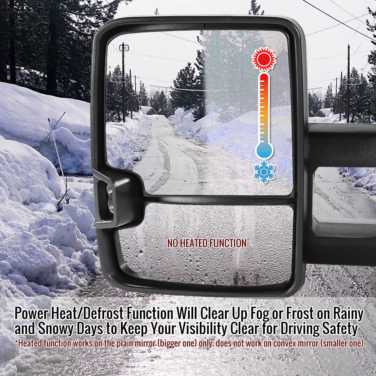 2002-2007 Chevrolet Silverado/ GMC Sierra/Yukon/Yukon XL Power Adjustable, Heated, & Manual Extendable Towing Mirrors w/ Smoked Lens LED Turn Signal & Clearance Lights
