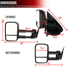 2003-2007 Chevrolet Silverado/GMC Sierra Power Adjustable, Heated, Manual Extendable Towing Mirrors