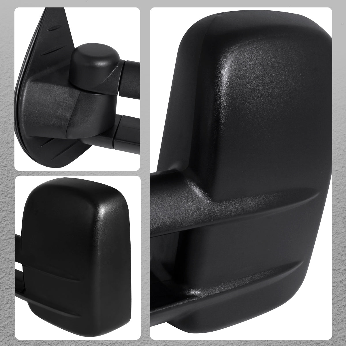 2007-2014 Chevrolet Silverado / Avalanche / Tahoe GMC Sierra / Yukon / Yukon XL Black Manual Adjustable & Extendable Towing Mirrors