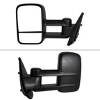 2007-2014 Chevrolet Silverado / Avalanche / Tahoe GMC Sierra / Yukon / Yukon XL Black Manual Adjustable & Extendable Towing Mirrors