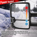 2007-2014 Chevrolet Silverado/Suburban/ GMC Sierra/Yukon/Yukon XL Power Adjustable, Heated, & Manual Extendable Chrome Towing Mirrors w/ Smoked Lens LED Turn Signal & Clearance Lights