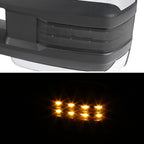 2007-2014 Chevrolet Silverado/Suburban/ GMC Sierra/Yukon/Yukon XL Power Adjustable, Heated, & Manual Extendable Chrome Towing Mirrors w/ Smoked Lens LED Turn Signal & Clearance Lights