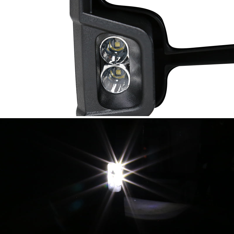 2007-2014 Chevrolet Silverado/Suburban/ GMC Sierra/Yukon/Yukon XL Power Adjustable, Heated, & Manual Extendable Chrome Towing Mirrors w/ Smoked Lens LED Turn Signal & Clearance Lights