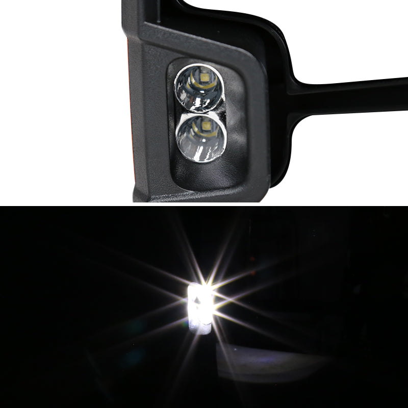 2007-2014 Chevrolet Silverado/Suburban GMC Sierra/Yukon/Yukon XL Power Adjustable, Heated, & Manual Extendable Chrome Towing Mirrors w/ LED Turn Signal & Clearance Lights