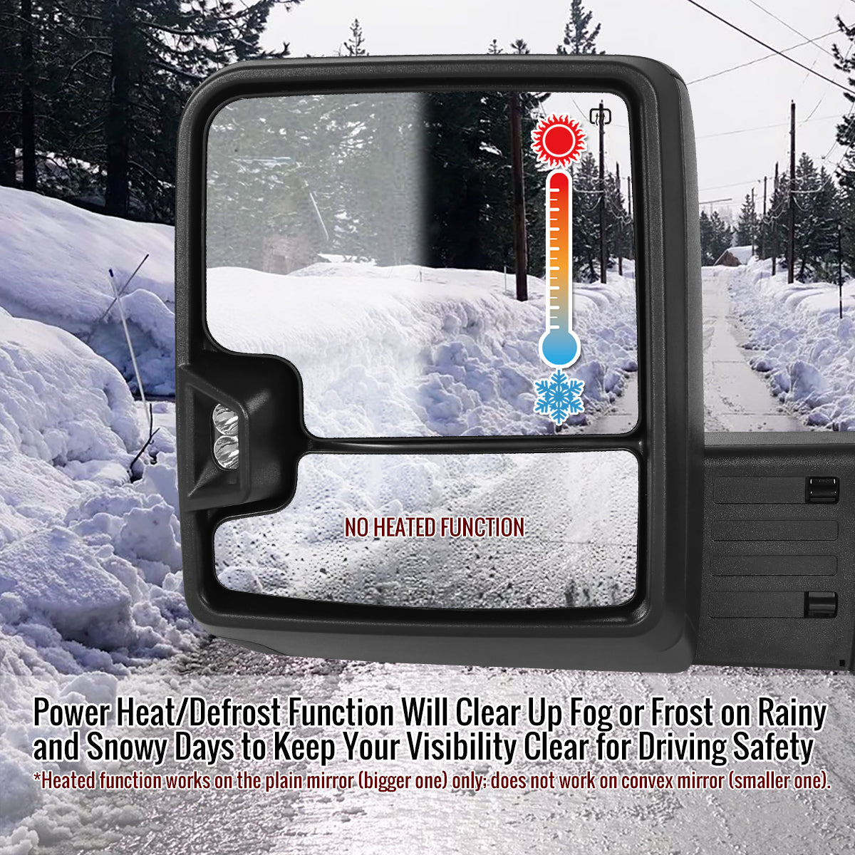 2007-2013 GMC Sierra Silverado 1500 Power Adjustable, Heated, & Manual Extendable Towing Mirrors w/ Smoked Lens LED DRL, Turn Signal and Clearance Lights