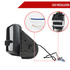 2007-2013 GMC Sierra Silverado 1500 Power Adjustable, Heated, & Manual Extendable Towing Mirrors w/ Smoked Lens LED DRL, Turn Signal and Clearance Lights