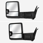 2007-2013 GMC Sierra Silverado 1500 Power Adjustable, Heated, & Manual Extendable Towing Mirrors w/ Clear Lens LED DRL, Turn Signal and Clearance Lights