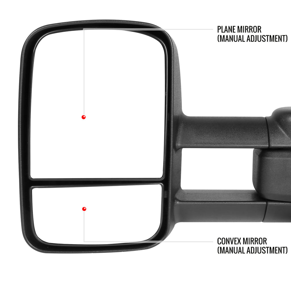 2014-2018 Chevrolet Silverado/GMC Sierra Manual Adjustable & Extendable Towing Mirrors