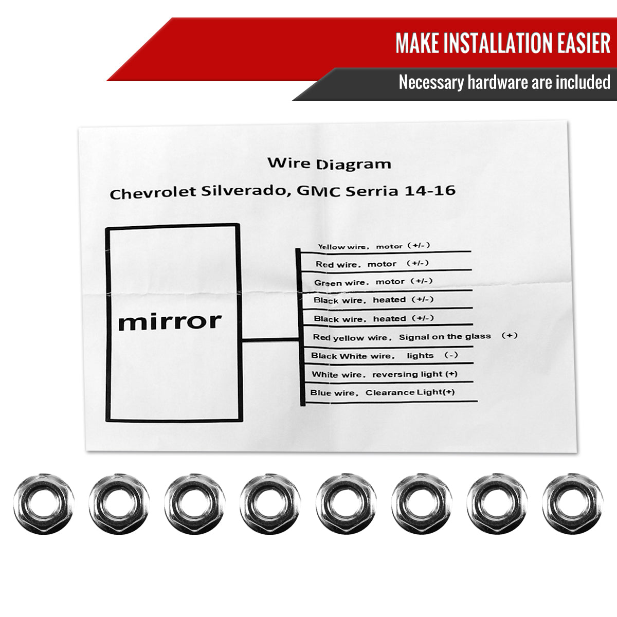 2014-2016 Chevrolet Silverado/GMC Sierra Power Heated ATS Manual Extendable Chrome Towing Mirrors w/ Smoked Lens LED Turn Signal & Clearance Lights