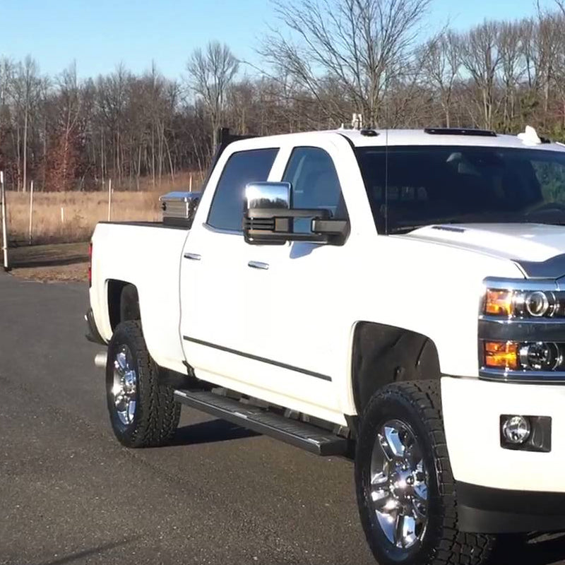 2014-2018 Chevrolet Silverado/ GMC Sierra Power Adjustable, Folding, Heated, & Manual Extendable Towing Mirrors w/ Smoked Lens LED Turn Signal & Clearance Lights