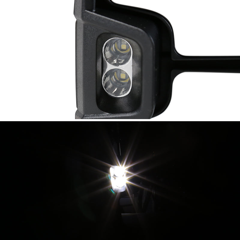 2014-2018 Chevrolet Silverado/GMC Sierra Power Adjustable, Heated, & Manual Extendable Chrome Towing Mirrors w/ Smoked Lens LED Turn Signal & Clearance Lights