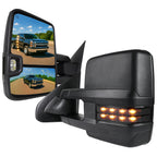 2014-2018 Chevrolet Silverado / GMC Sierra Power Adjustable, Heated, & Manual Extendable Towing Mirrors w/ Smoked Lens LED Signal & Clearance Lights