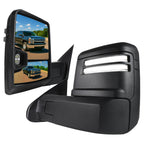 2014-2018 Silverado Sierra 1500 1500 Power Adjustable, Heated, & Manual Extendable Towing Mirrors w/ Smoked Lens LED DRL, Turn Signal and Clearance Lights