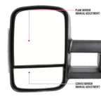 2014-2018 Chevrolet Silverado/GMC Sierra Manual Adjustable & Extendable Towing Mirrors w/ Smoked Lens LED Turn Signal Lights