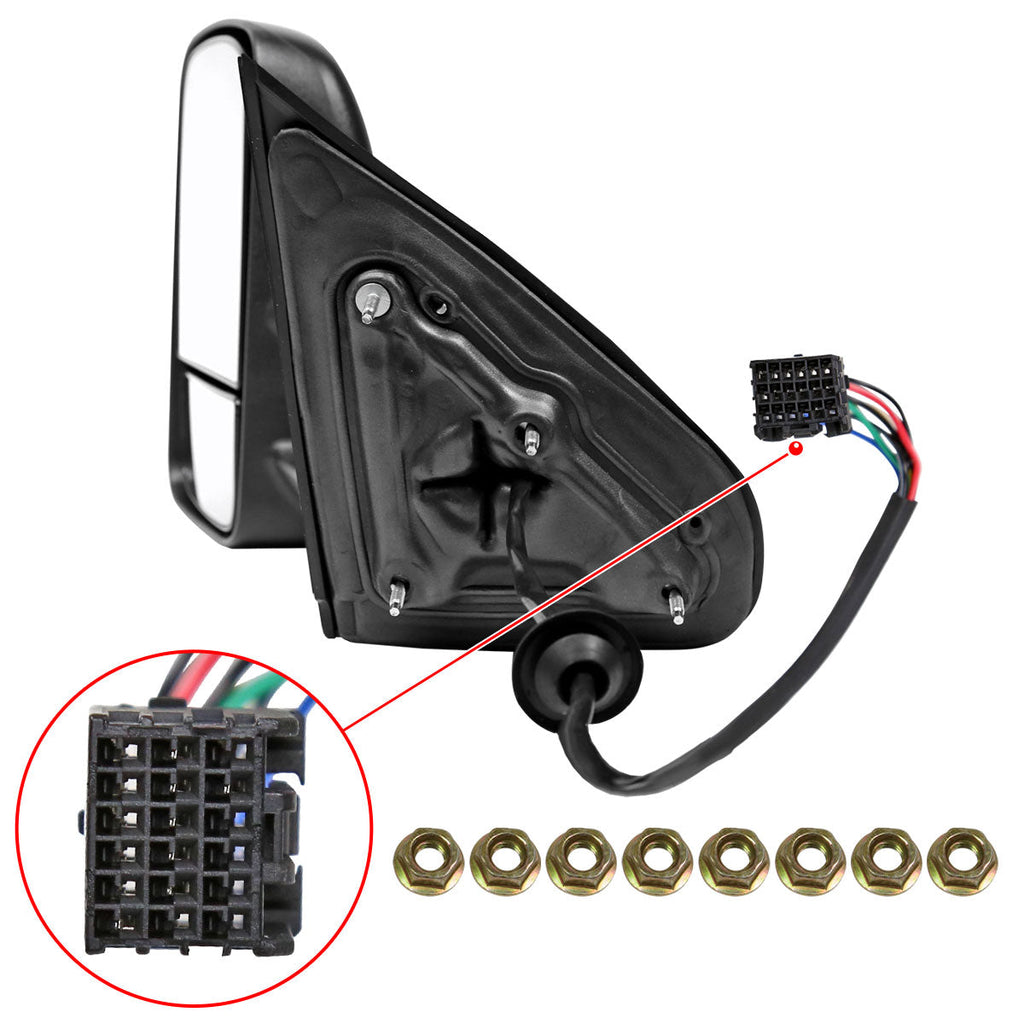 2014-2018 Chevrolet Silverado/GMC Sierra Power Heated Manual Extendable Towing Mirrors w/ Smoked Lens LED Turn Signal Lights