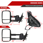 2014-2018 Chevrolet Silverado/GMC Sierra Power Heated Manual Extendable Towing Mirrors