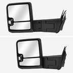 2014-2018 Silverado Sierra 1500 Power Adjustable, Heated, & Manual Extendable Towing Mirrors w/ Clear Lens LED DRL, Turn Signal and Clearance Lights