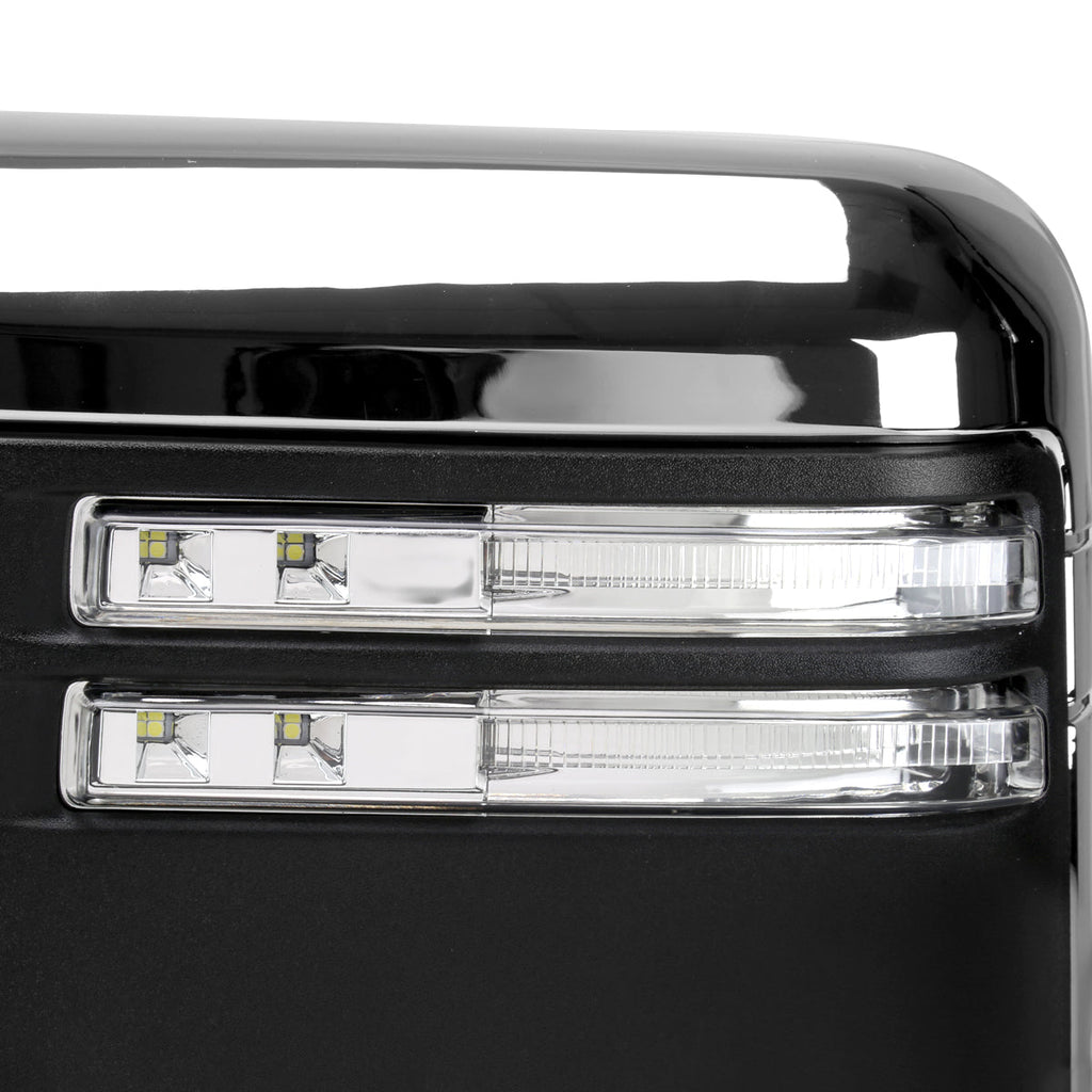2020-2025 Chevrolet Silverado/GMC Sierra 2500HD/3500HD Power Adjustable, Heated, & Manual Extendable Chrome Towing Mirrors w/ Clear Lens LED Turn Signal & Clearance Lights