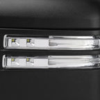 2020-2025 Chevrolet Silverado/GMC Sierra 2500HD/3500HD Power Adjustable, Heated, & Manual Extendable Black Towing Mirrors w/ Clear Lens LED Turn Signal & Clearance Lights
