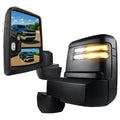2020-2025 Chevrolet Silverado/GMC Sierra 2500HD/3500HD Power Adjustable, Heated, & Manual Extendable Black Towing Mirrors w/ Clear Lens LED Turn Signal & Clearance Lights