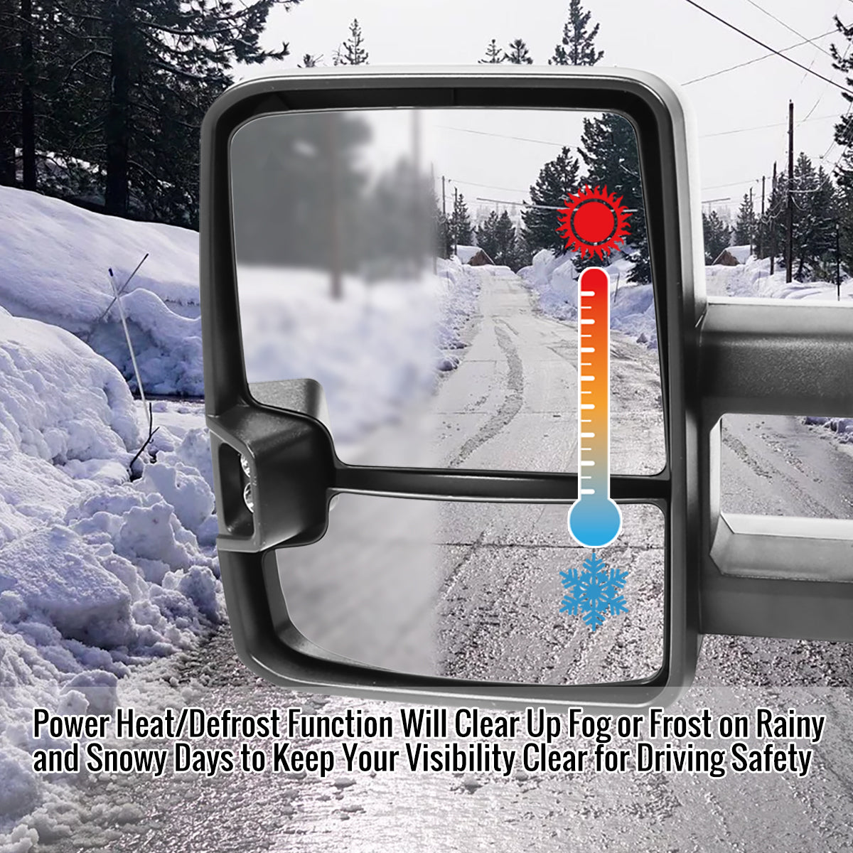 2020-2025 Chevrolet Silverado/GMC Sierra 2500HD/3500HD Power Adjustable, Heated, & Manual Extendable Chrome Towing Mirrors w/ Clear Lens LED Turn Signal & Clearance Lights