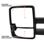 1999-2002 Chevrolet Silverado/Tahoe/Suburban/Avalanche GMC Sierra/Yukon/Yukon XL Power Heated Manual Extendable Chrome Towing Mirrors w/ Smoked Lens LED Turn Signal & Clearance Lights