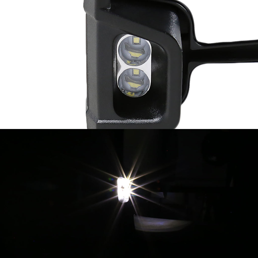 1999-2002 Chevrolet Silverado/Tahoe/Suburban/Avalanche GMC Sierra/Yukon/Yukon XL Power Heated Manual Extendable Chrome Towing Mirrors w/ Smoked Lens LED Turn Signal & Clearance Lights