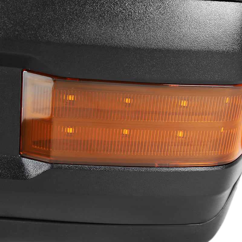 1999-2002 Chevrolet Silverado/Tahoe/Suburban/Avalanche GMC Sierra/Yukon/Yukon XL Power Heated Manual Extendable Towing Mirrors w/ Amber Lens LED Turn Signal & Clearance Lights
