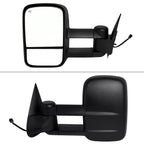 1999-2002 Chevrolet Silverado / Tahoe / Suburban / GMC Sierra / Yukon XL Black Power Ajdustable Heated Manual Extendable Towing Mirrors