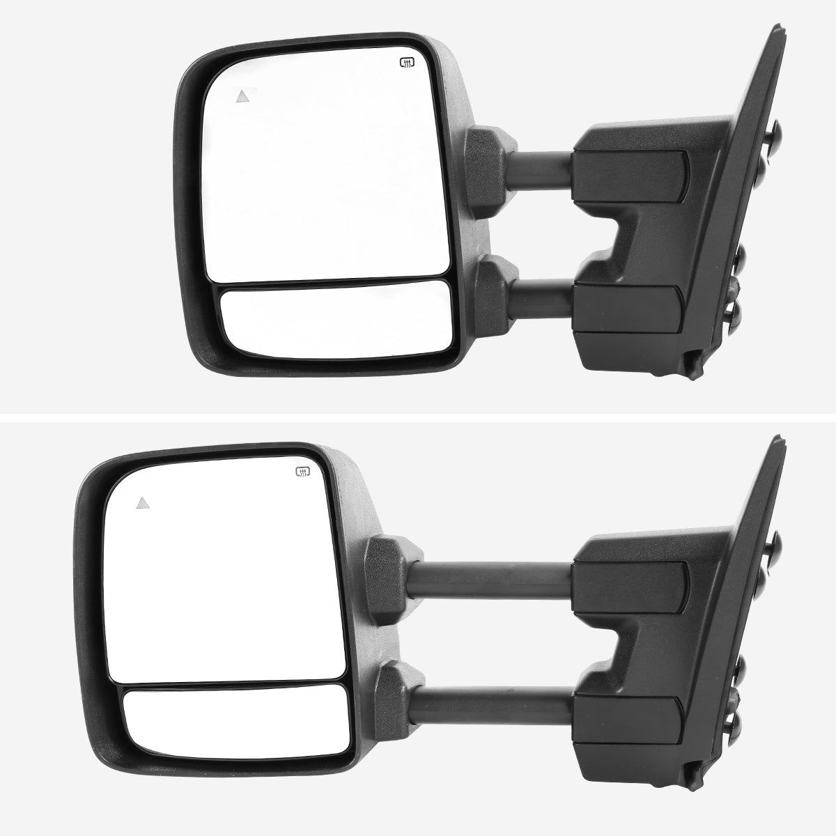 2016-2022 Nissan Titan Power Adjustable, BSM, Memory Fuction, & Manually Extendable Chrome Towing Mirrors with Clear Lens LED Turn Signal & Puddle Lights