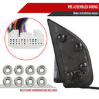 2016-2022 Nissan Titan Power Adjustable, BSM, Memory Fuction, & Manually Extendable Black Towing Mirrors with Clear Lens LED Turn Signal & Puddle Lights