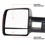 2007-2021 Toyota Tundra/ 2008-2017 Sequoia Power Heated Manual Extendable Towing Mirrors w/ Amber Lens LED Turn Signal Lights