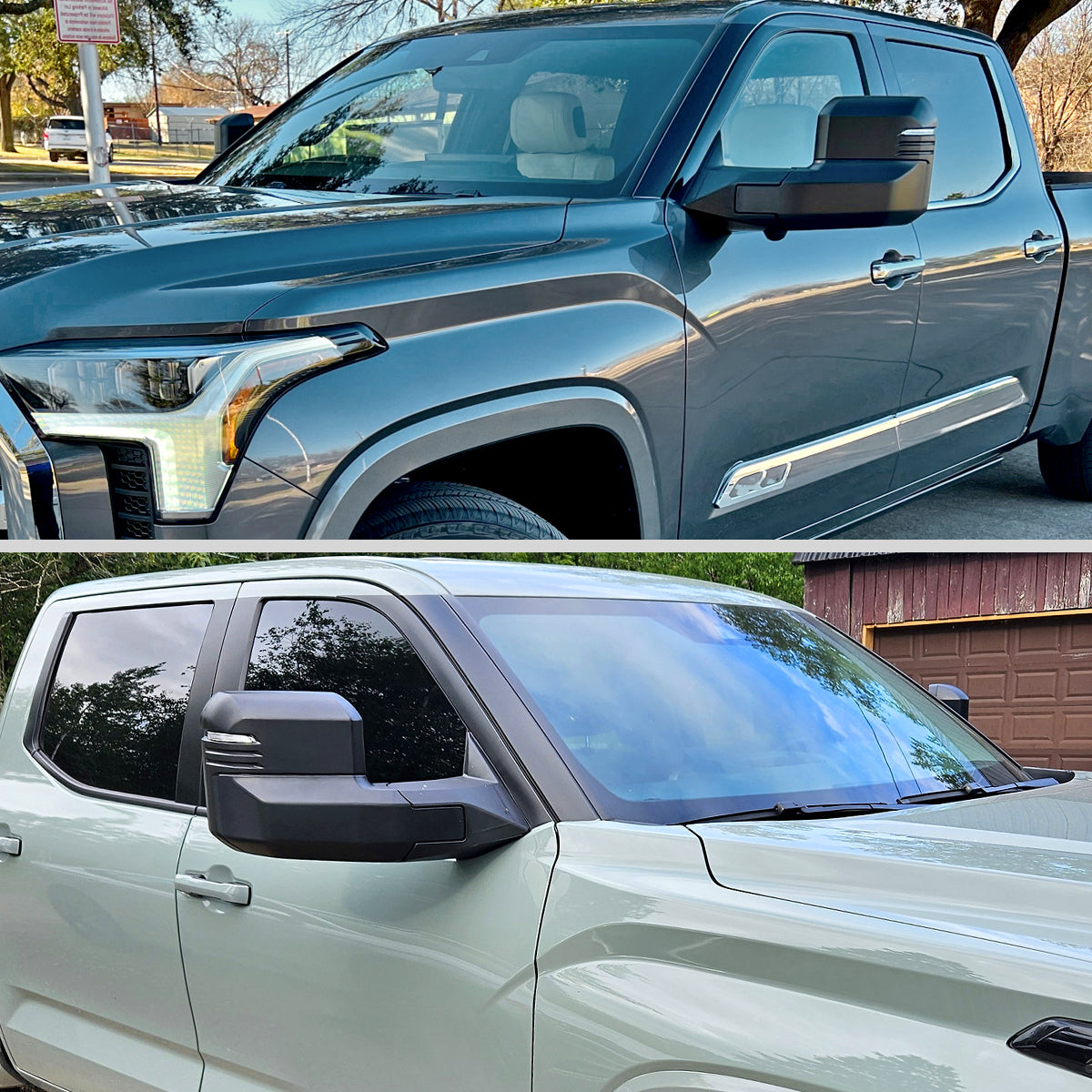 2022-2024 Toyota Tundra Matte Black Power Power Plane Mirror w/ Manual Convex Mirror, Manual Fold & Rotate, BSD, Heated Plane Mirror and LED Turn Signal Light