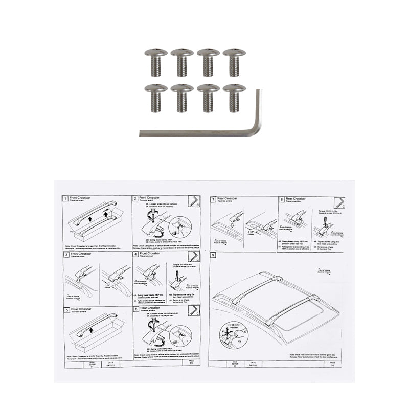 2014-2018 Subaru Forester Black Powder Coated Aluminum Roof Rack Cross Bars