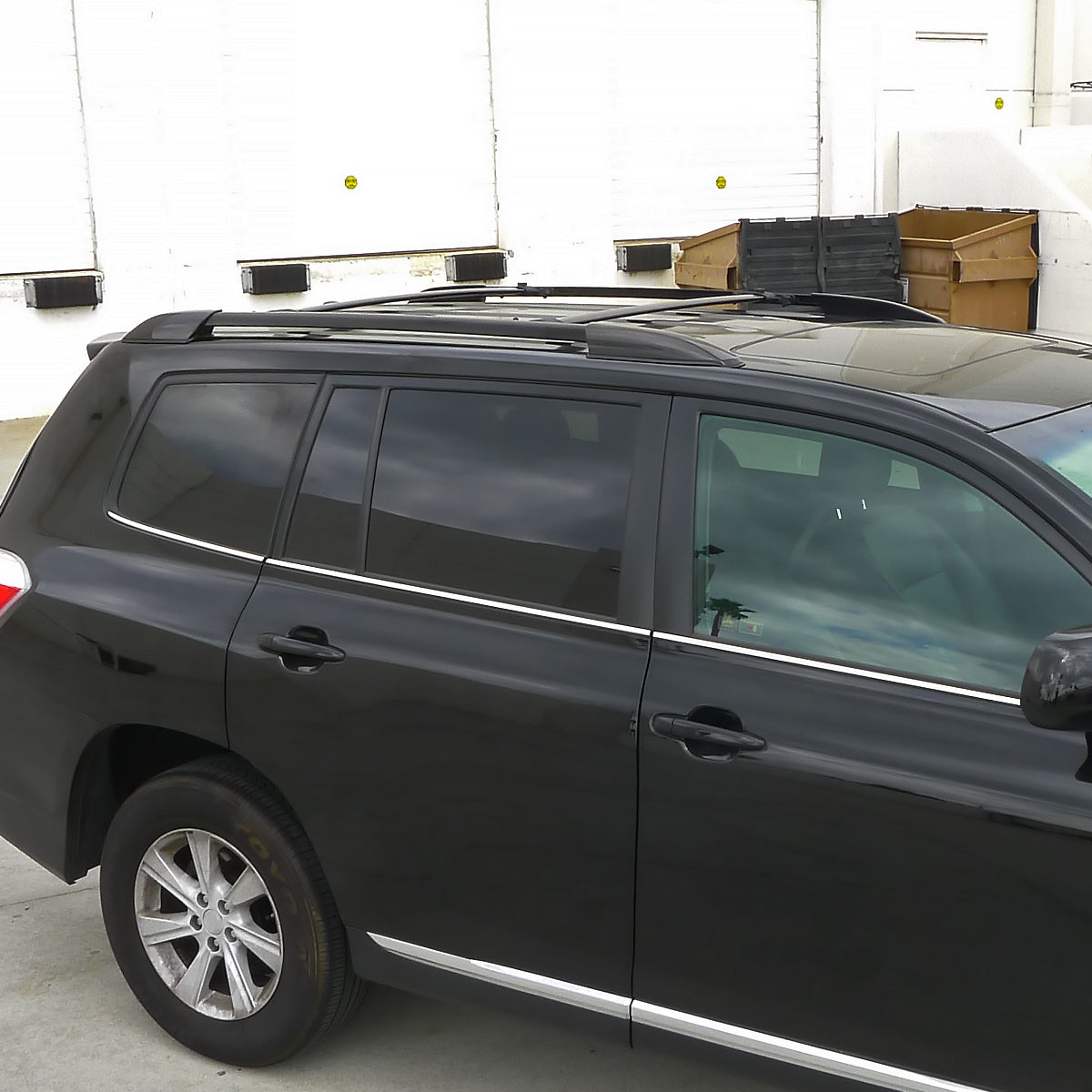 2008-2013 Toyota Highlander Black Powder Coated Aluminum Roof Rack Cross Bars