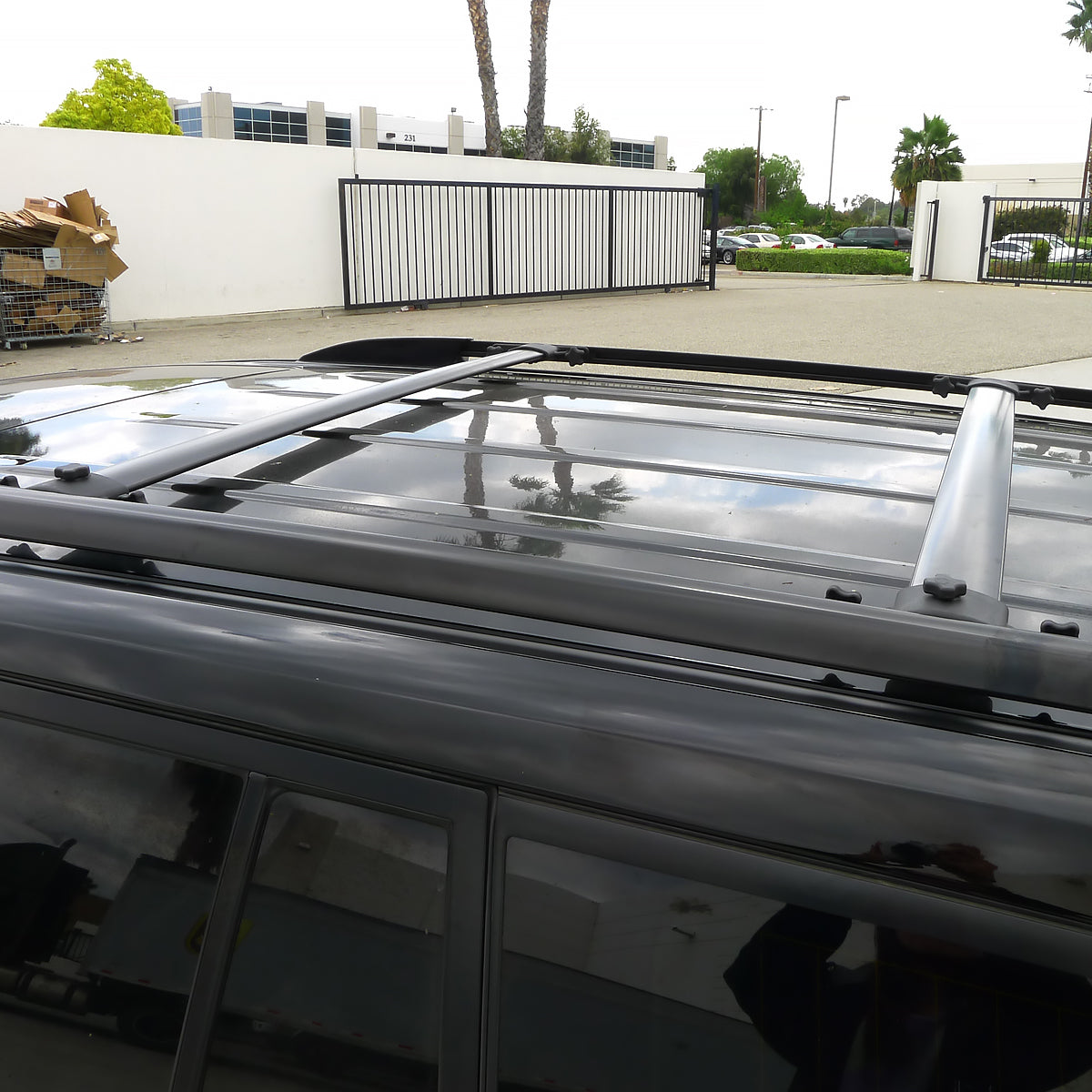 2008-2013 Toyota Highlander Black Powder Coated Aluminum Roof Rack Cross Bars