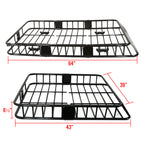 Universal Black Roof Rack Cargo Carrier w/ Extendable Luggage Hold Basket