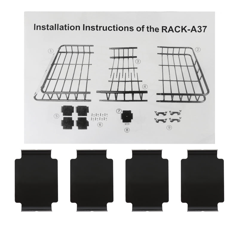 Universal Black Roof Rack Cargo Carrier w/ Extendable Luggage Hold Basket