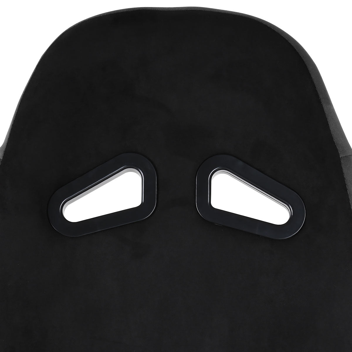 Fully Reclinable Black Suede Stitch Bucket Racing Seat w/ Sliders - Driver Side Only