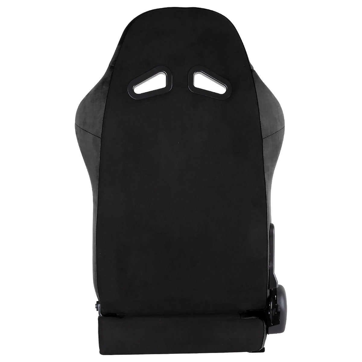 Fully Reclinable Black Suede Stitch Bucket Racing Seat w/ Sliders - Passenger Side Only