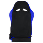 Fully Reclinable Blue Suede Bucket Racing Seat w/ Sliders - Driver Side Only