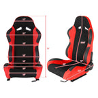 Fully Reclinable Red Suede Bucket Racing Seat w/ Sliders - Driver Side Only