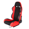Fully Reclinable Red Suede Bucket Racing Seat w/ Sliders - Driver Side Only