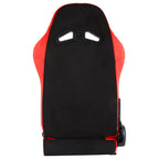 Fully Reclinable Red Suede Bucket Racing Seat w/ Sliders - Passenger Side Only